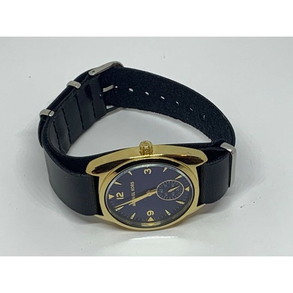 Michael Kors MK3345 Unisex Black Leather Analog Bl main image 4